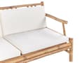 Miniatyrbild 9 av 11: Trädgårdssoffa Bambuträ Vita Kuddar 4-sits Modern Design Utomhusset