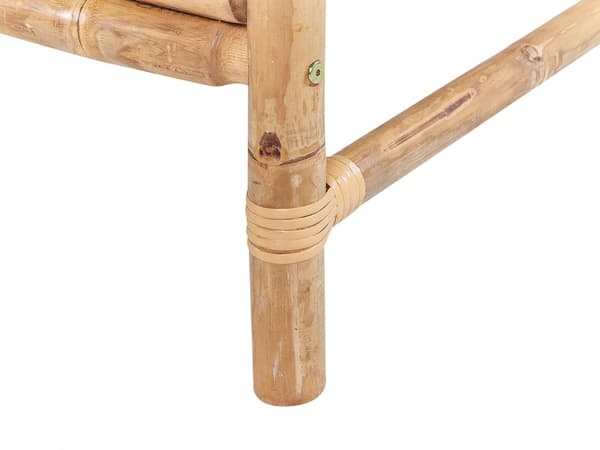 Trädgårdssoffa Bambuträ Vita Kuddar 4-sits Modern Design Utomhusset