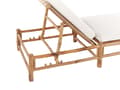 Miniatyrbild 6 av 9: Solstol Naturlig Bamboo Off-White Ryggstödsjustering Trädgårdsmöbler Modern Design Hållbar