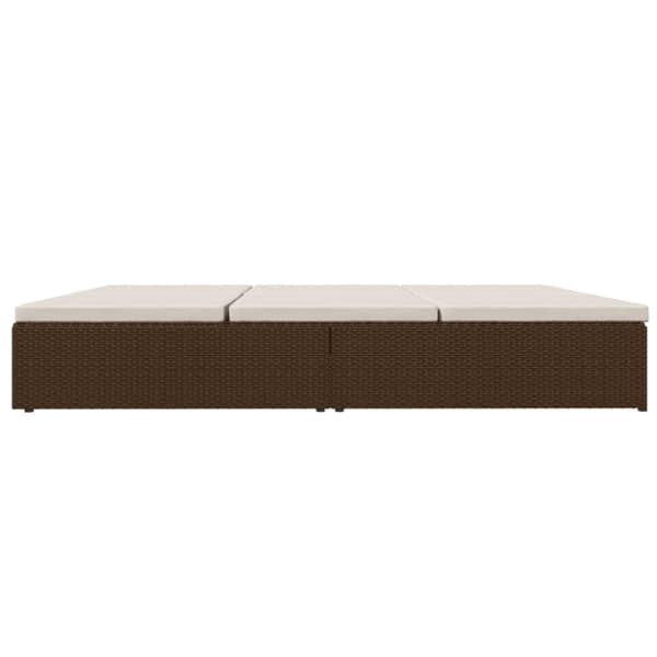 vidaXL fleksibel soleng med hynder polyrattan brun