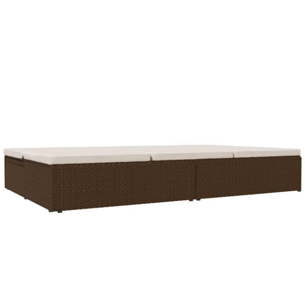 vidaXL fleksibel soleng med hynder polyrattan brun