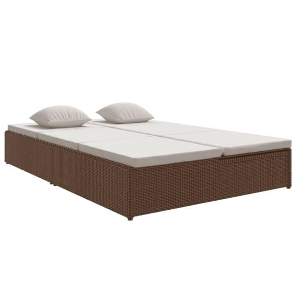 vidaXL fleksibel soleng med hynder polyrattan brun