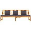 Miniatyrbillede 4 af 9: vidaXL daybed med cremefarvet hynde 200x60x75 cm massivt akacietræ grå
