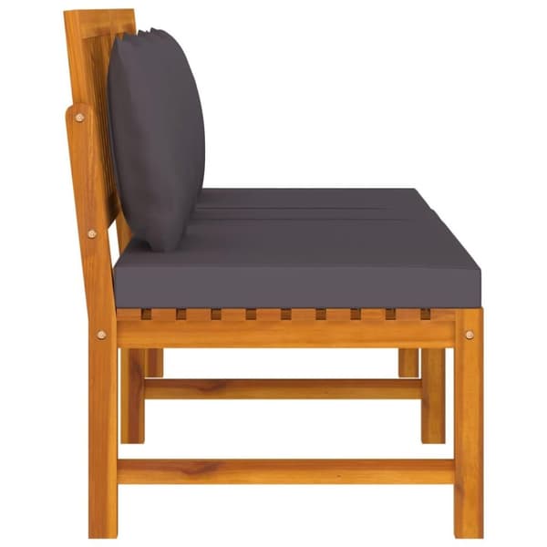 vidaXL daybed med cremefarvet hynde 200x60x75 cm massivt akacietræ grå