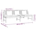 Miniatyrbillede 8 af 9: vidaXL daybed med cremefarvet hynde 200x60x75 cm massivt akacietræ grå