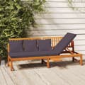 Miniatyrbillede 9 af 9: vidaXL daybed med cremefarvet hynde 200x60x75 cm massivt akacietræ grå