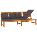 Miniatyrbillede 1 af 9: vidaXL daybed med cremefarvet hynde 200x60x75 cm massivt akacietræ grå
