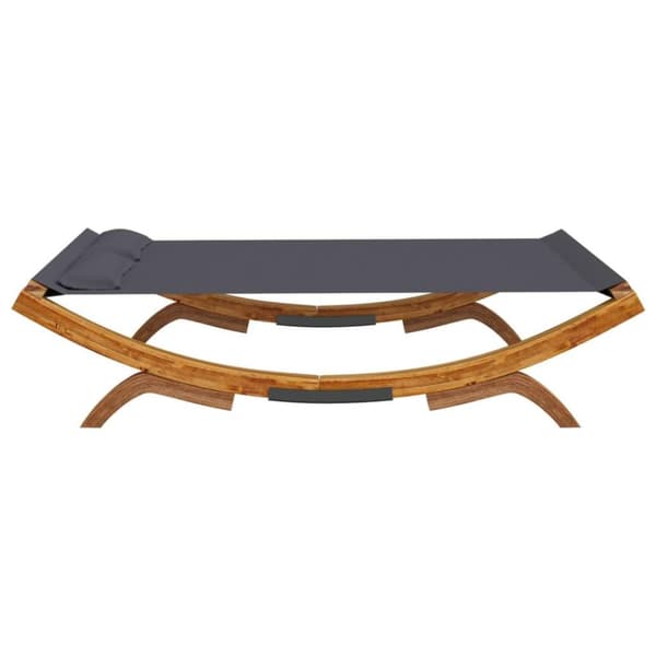 vidaXL Utendørs sofaseng 165x188,5x46 cm bøyd heltre antrasitt