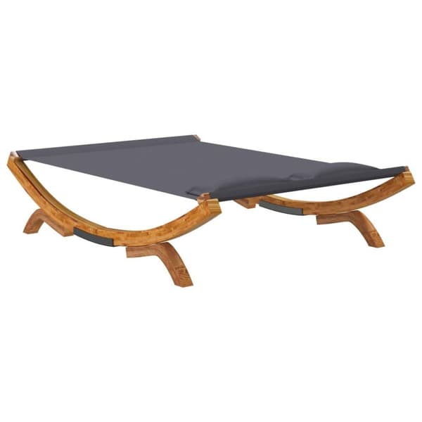 vidaXL Utendørs sofaseng 165x188,5x46 cm bøyd heltre antrasitt