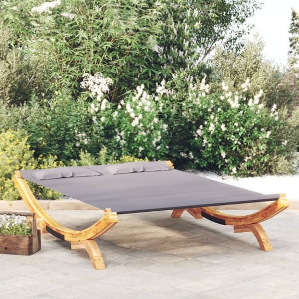 vidaXL Utendørs sofaseng 165x188,5x46 cm bøyd heltre antrasitt
