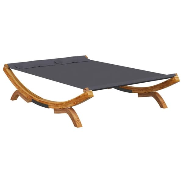 vidaXL Utendørs sofaseng 165x188,5x46 cm bøyd heltre antrasitt