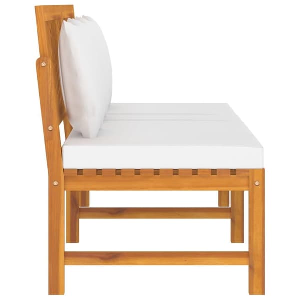 vidaXL Dagbädd med gräddvita dynor 200x60x75 cm massivt akaciaträ