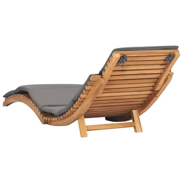 vidaXL Solsängar med dynor 2 st massiv teak