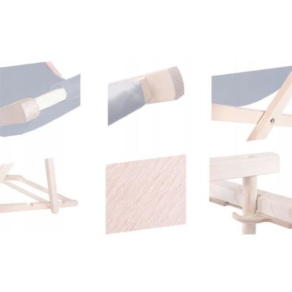 Trädgårdsstol - SPRINGOS® - Fällbar solstol - Massivt trä - Justerbar i 3 lägen - 120 kg