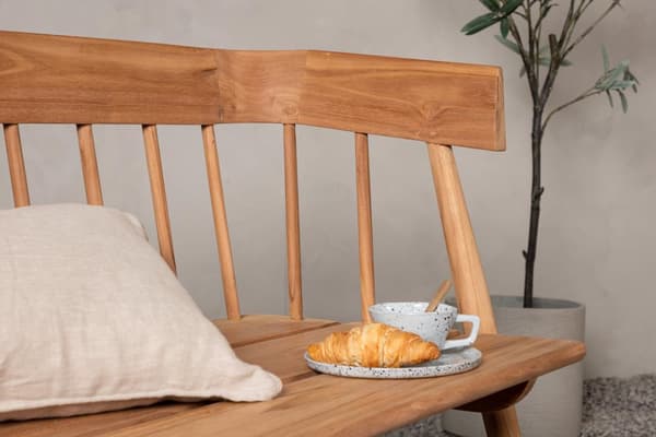 Split trädgårdssoffa 2 sits, trädgårdsbänk teak.