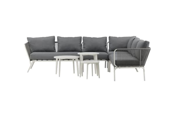 Roxo loungesett 4 deler grå,hvit.