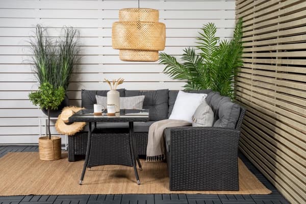 Watford loungesett 2 deler grå,svart.