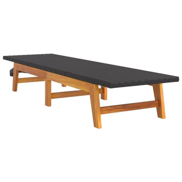 vidaXL liggestole 2 stk. polyrattan og massivt akacietræ sort og brun