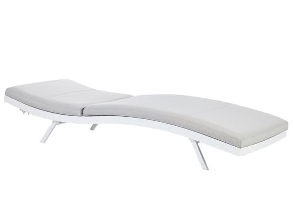 Aurinkotuoli vaaleanharmaa 66 x 38-91 x 199 cm alumiini tekstiilikuidut säädettävä UV-kestävä moderni