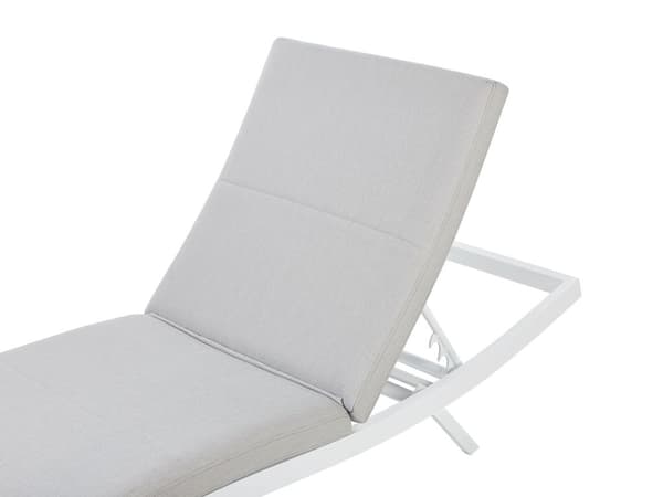 Aurinkotuoli vaaleanharmaa 66 x 38-91 x 199 cm alumiini tekstiilikuidut säädettävä UV-kestävä moderni