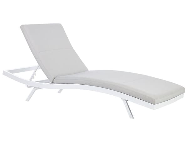 Aurinkotuoli vaaleanharmaa 66 x 38-91 x 199 cm alumiini tekstiilikuidut säädettävä UV-kestävä moderni