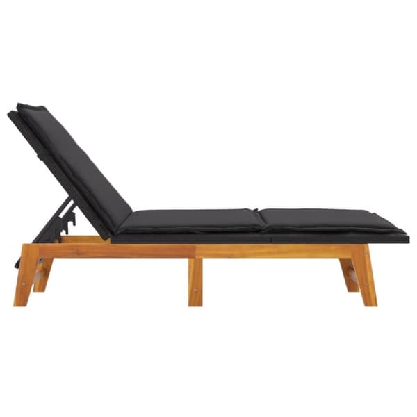 vidaXL liggestole med hynder 2 stk. polyrattan og massivt akacietræ