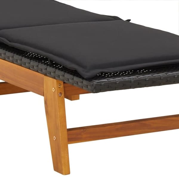 vidaXL liggestole med hynder 2 stk. polyrattan og massivt akacietræ