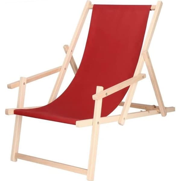 Trädgårdssoffa - SPRINGOS - Fällbar trä loungesoffa - Armstöd - 3 positioner - 120 kg