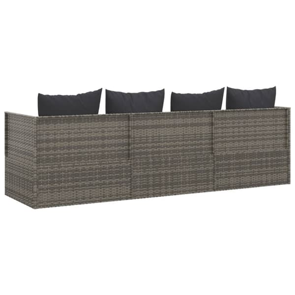 vidaXL udendørs loungesofa med hynder polyrattan grå