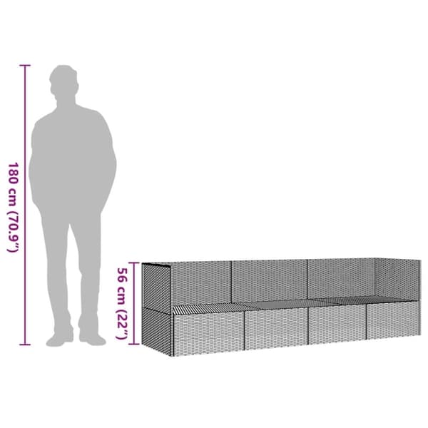 vidaXL udendørs loungesofa med hynder polyrattan grå