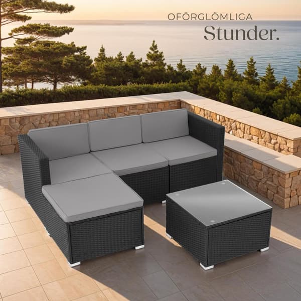 Loungeset/Loungegrupp rotting Lignano - svart