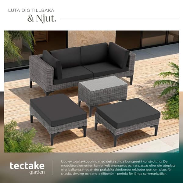 Loungeset/Loungegrupp Bellaria med aluminiumstomme - grå