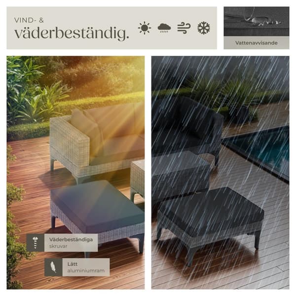 Loungeset/Loungegrupp Bellaria med aluminiumstomme - grå