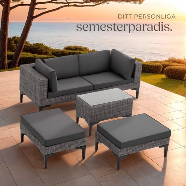 Loungeset/Loungegrupp Bellaria med aluminiumstomme - grå