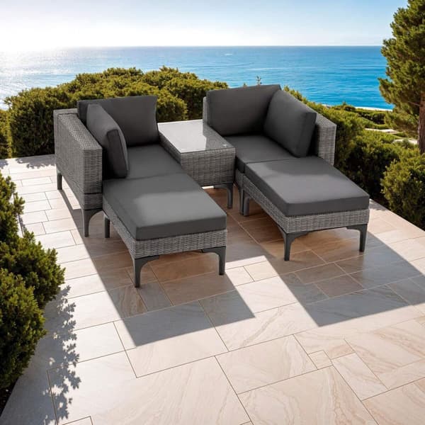 Loungeset/Loungegrupp Bellaria med aluminiumstomme - grå