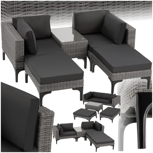 Loungeset/Loungegrupp Bellaria med aluminiumstomme - grå