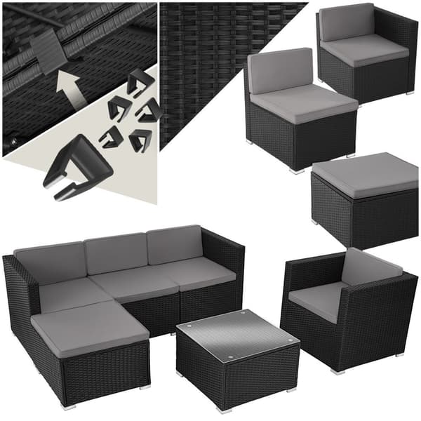 Loungeset/Loungegrupp Lignano - svart