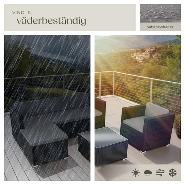 Loungeset/Loungegrupp Lignano - svart