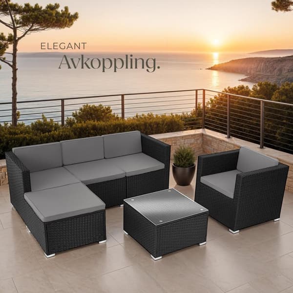 Loungeset/Loungegrupp Lignano - svart