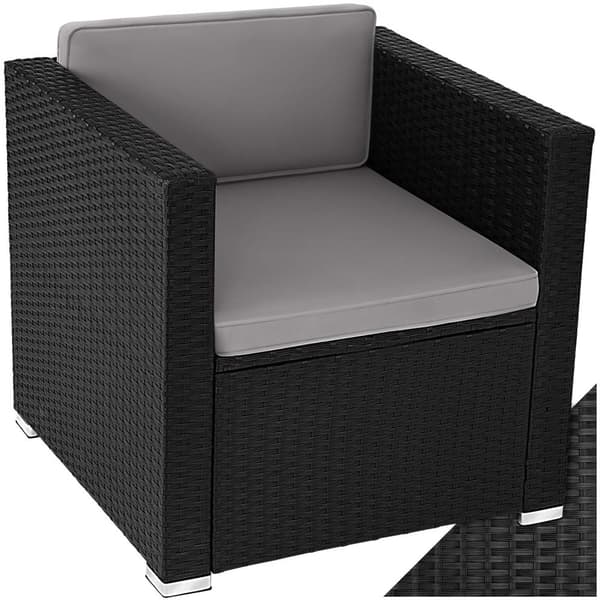 Polyrattan havestol Lignano - sort