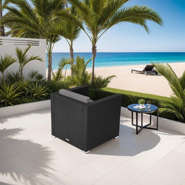 Polyrattan havestol Lignano - sort