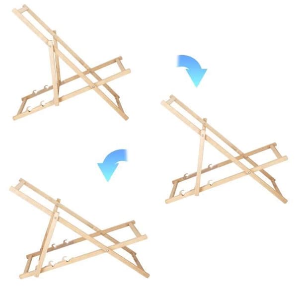 Trädgårdsstol - SPRINGOS - Fällbar chaise longue - Bokträ - Justerbar i 3 positioner - 120 kg