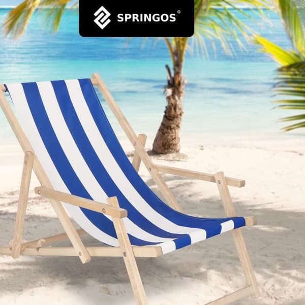 SPRINGOS® Trädgårdssäng Vikbar träsäng med armstöd