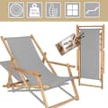 Miniatyrbild 2 av 4: SPRINGOS® Trädgårdssäng Vikbar träsäng med armstöd
