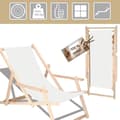 Miniatyrbild 4 av 4: Chaise longue - SPRINGOS® - Trädgårdssoffa - Bökved - Fällbar - 3 justeringsnivåer