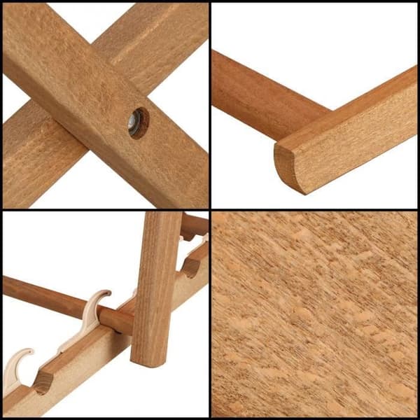 Folding Beach Wood Trädgårdsstol - SPRINGOS - Grå - Naturlig - 1 person
