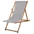 Miniatyrbild 1 av 4: Folding Beach Wood Trädgårdsstol - SPRINGOS - Grå - Naturlig - 1 person
