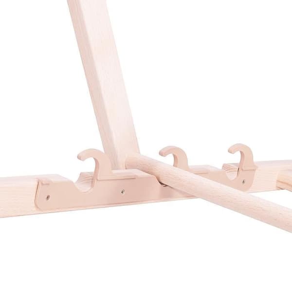 SPRINGOS® hopfällbar trädgårdsstol i trä - Röd/Vit - 90x53x68 cm - 120 kg