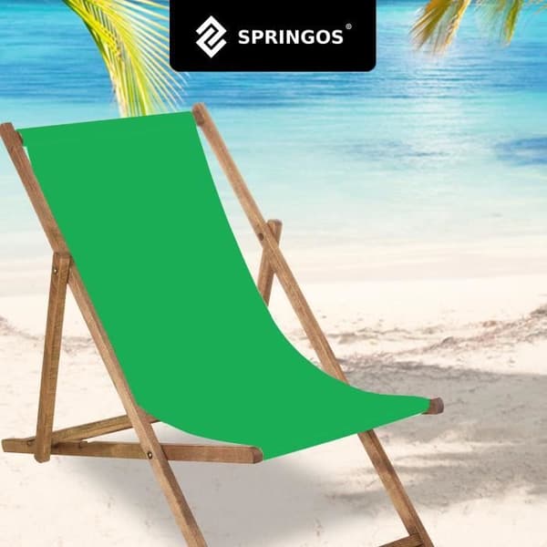 Fällbar Beach Wood Trädgårdsstol - SPRINGOS® - Grön - 120 kg