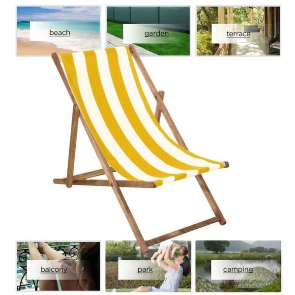 Fällbar Beach Wood Trädgårdsstol - SPRINGOS - 120 kg